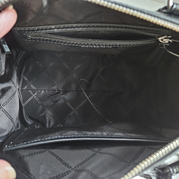 Michael Kors Grayson Crocodile Embossed Leather Satchel Black NWT - Picture 10 of 11